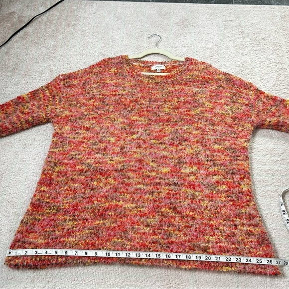 Umgee Vibrant Pink Orange Yellow Brown Autumn Sweater Size 2X Eyelash Knit Soft - Picture 7 of 10